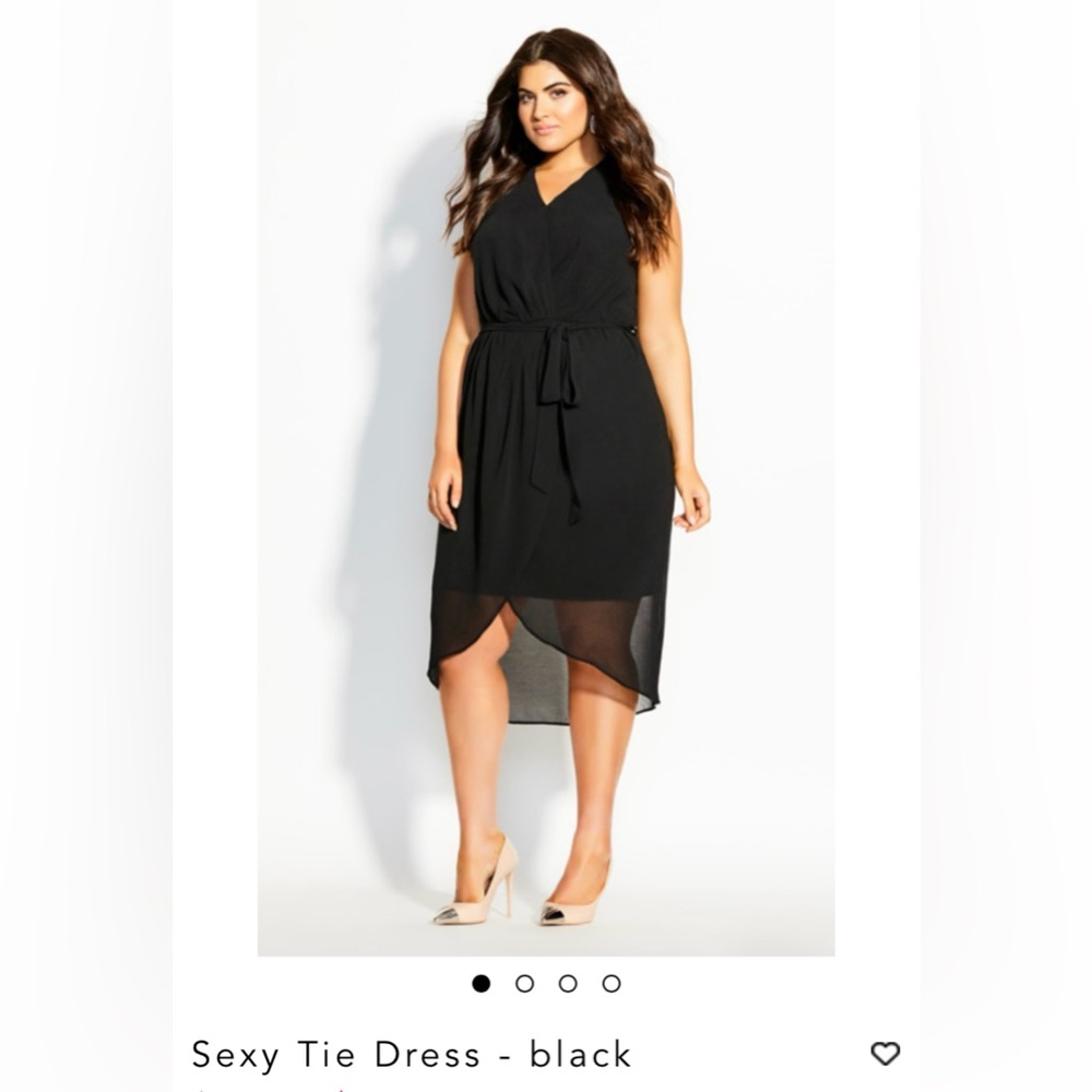 City Chic Black High-Low Tie Dress